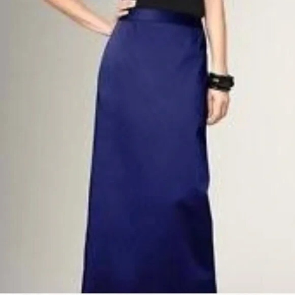 Talbots Royal Blue Satin Evening Maxi Skirt nwt 16 $179 lined 36 x 41